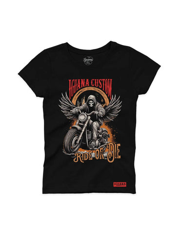 GRIM REAPER BLACK WOMEN T-SHIRT - iguanacustomcollection